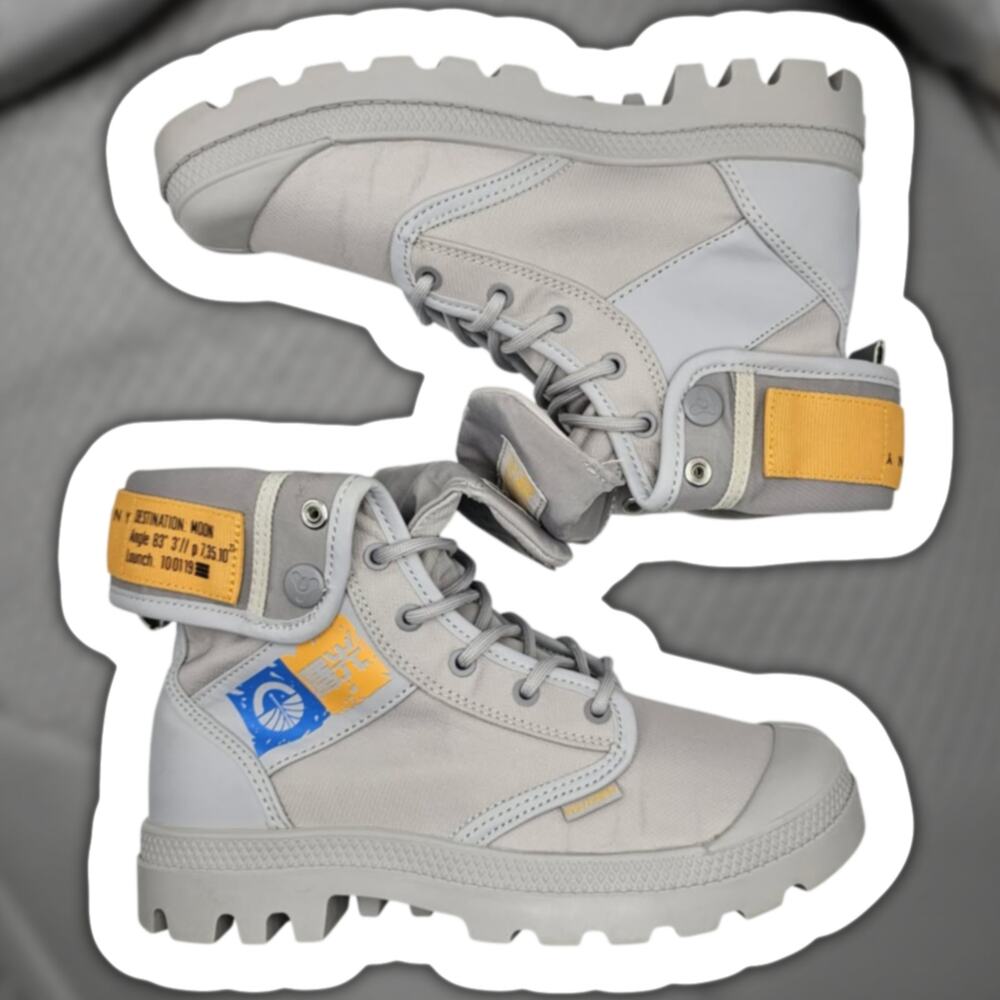 Palladium X Destiny Pampa Baggy Taikonaut Grey Boots Mens 4.5 Womens 6 Canvas